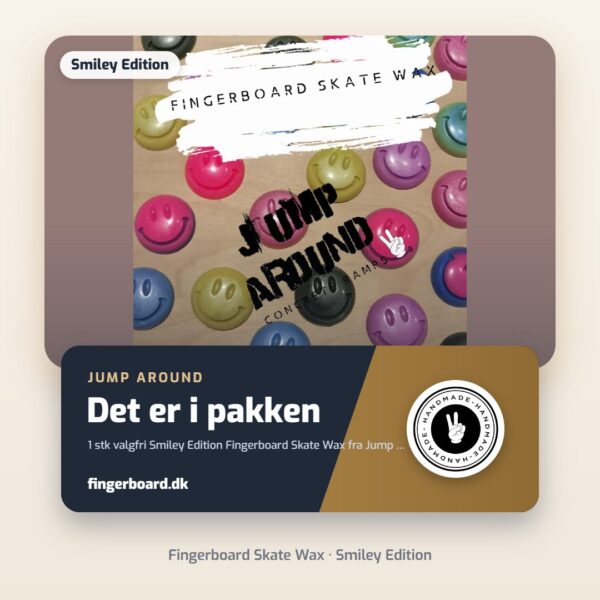 Det er i pakken: 1 stk valgfri Smiley Edition Fingerboard Skate Wax fra Jump … – Fingerboard Skate Wax - Smiley Edition