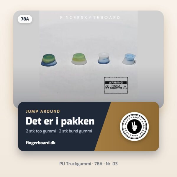 Det er i pakken: 2 stk top gummi · 2 stk bund gummi – Jump Around Truck Gummi - 78A - 03