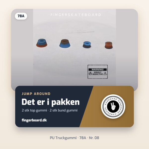Det er i pakken: 2 stk top gummi · 2 stk bund gummi – Jump Around Truck Gummi - 78A - 08