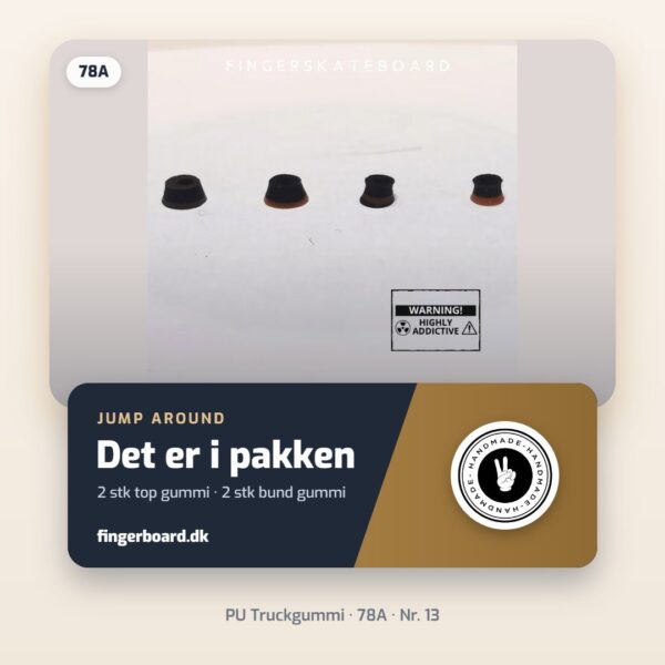 Det er i pakken: 2 stk top gummi · 2 stk bund gummi – Jump Around Truck Gummi - 78A - 13