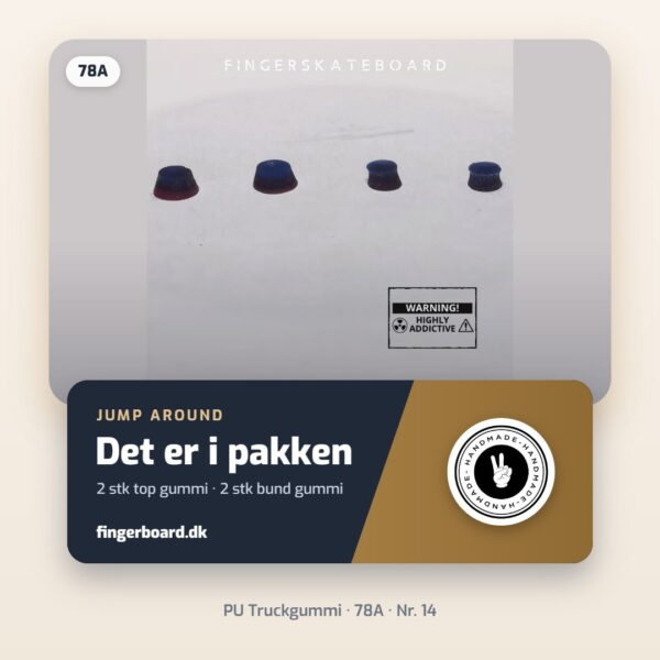 Det er i pakken: 2 stk top gummi · 2 stk bund gummi – Jump Around Truck Gummi - 78A - 14