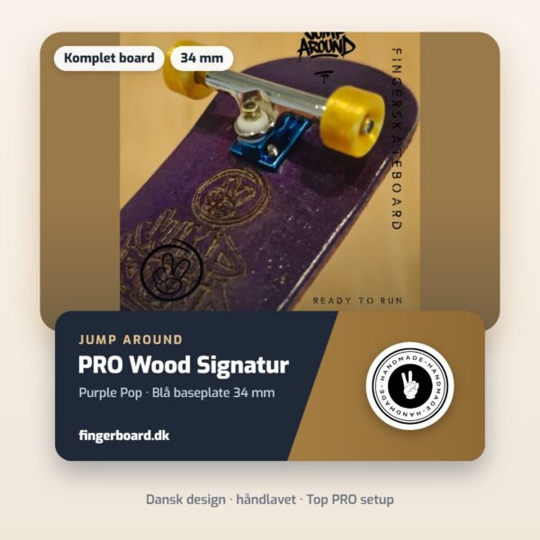 PRO WOOD SIGNATUR - Purple Pop - Blå baseplate 34mm – Jump Around