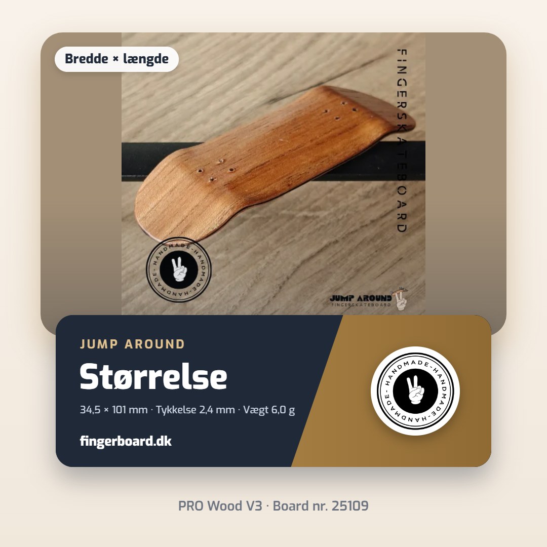 Størrelse 34,5 × 101 mm – V3 - PRO Wood Fingerboard - 25109