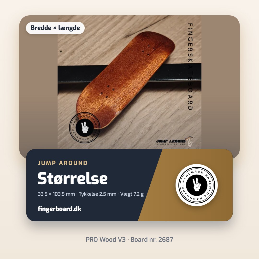Størrelse 33,5 × 103,5 mm – V3 - PRO Wood Fingerboard - 2687